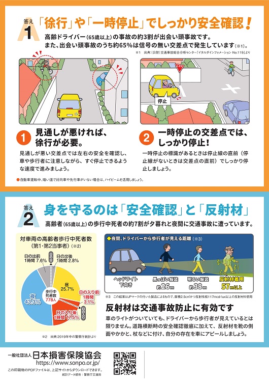 高齢者交通事故防止チラシ（裏）